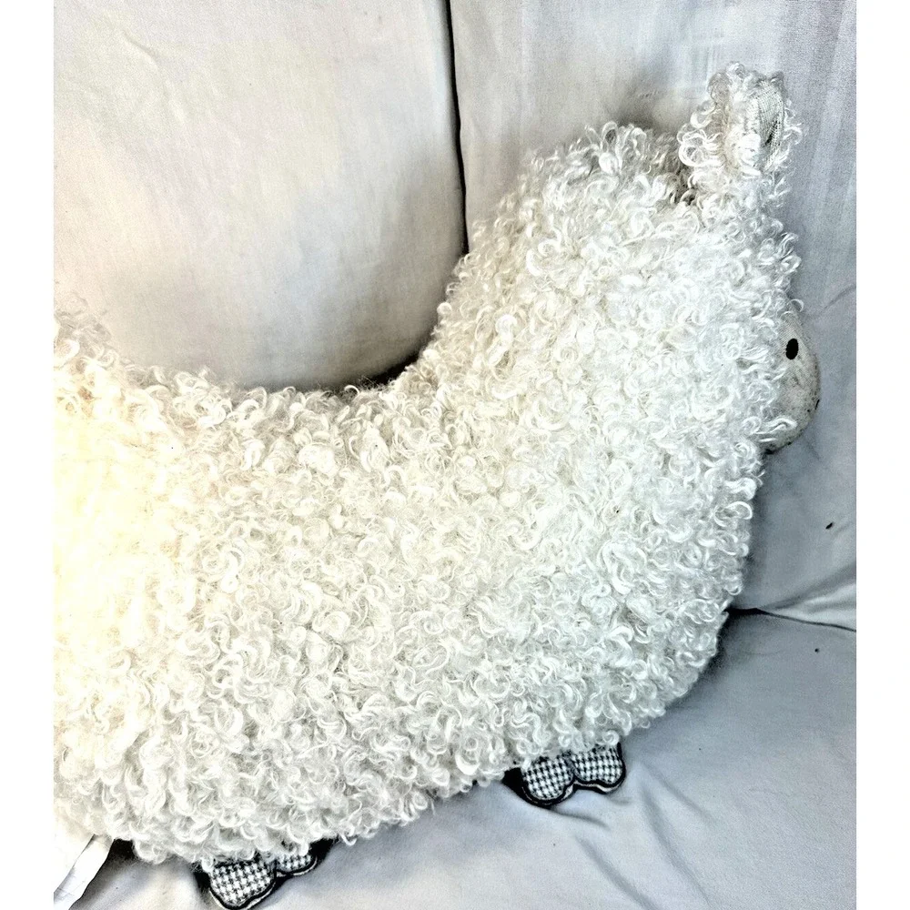 The Farmhouse by Rachel Ashwell Sheep (Large)  Faux Fur Decorative Pillow
